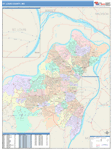 St. Louis Wall Map Color Cast Style